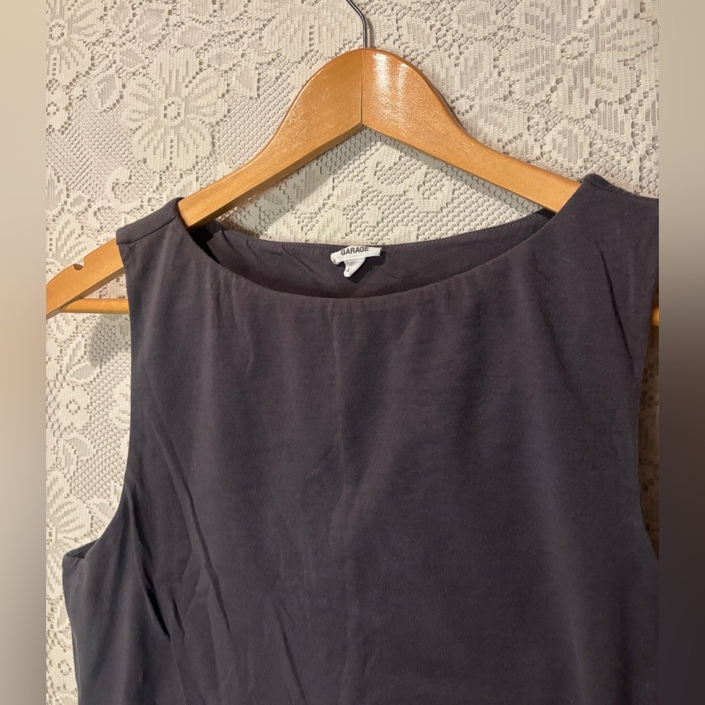 💋3 for $25 GARAGE basics cropped tank top in a grey/purple - Picture 2 of 3
